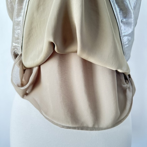 NWT Banana Republic Maxime Metallic Top SMALL Champagne Gold Relaxed‎ Lined - Picture 8 of 11